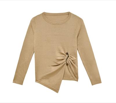 China Unique Design Sweaters Anti-Wrinkle Knitted Pullover Solid Color Long Sleeve Crew Neck Women Pullover Sweater Complete With New Product Wholesale for sale