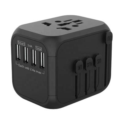 China UniversalÂ   4 Usb Converter Adapter International Travel Adapter 5V 2.4A Usb Output Power Adapter With Wall Plug for sale