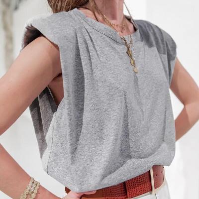 China 2022 New Fashion Breathable Round Neck Sleeveless Loose Spring Top T-Shirt For Women for sale