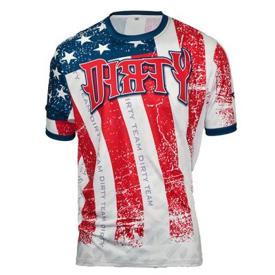 China 100% Custom Made American Flag T-shirt Good Quality Cotton QUICK DRY Printing Fabrics for sale