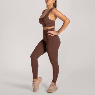 China 2022 Breathable High Quality Custom Logo Fitness Sports Wear Soft Workout Leggings Yoga Set for sale