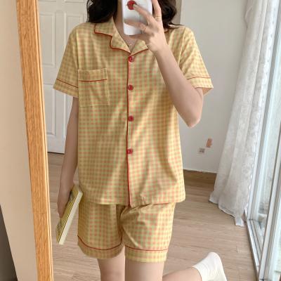 China Breathable the factory directly provides new short sleeved shorts, lapels, outdoor pajamas, two-piece suit, leisure home wear for sale