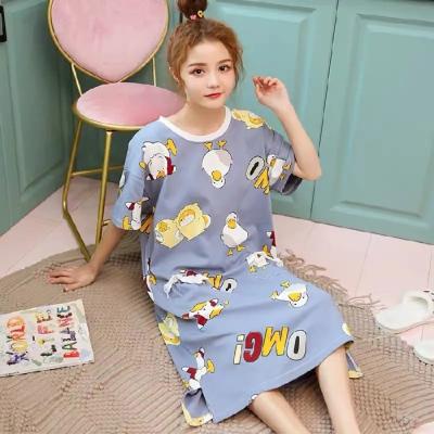 China Factory wholesale women's summer breathable shorts sleeved pajamas soft and lovely cartoon milk for sale