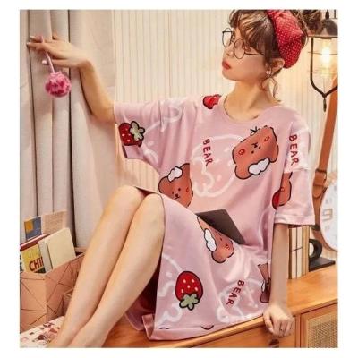 China Thermal factory wholesale women's summer shorts sleeved pajamas soft and lovely cartoon milk for sale