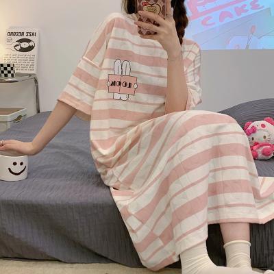 China QUICK DRY factory supply new summer cotton simple skirt round collar and stripe for sale