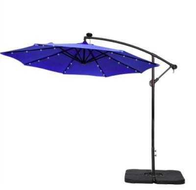 China Metal Outdoor Parasol 3m overhanging Umbrella Garden Parasol Patio Umbrella With Led Light for sale