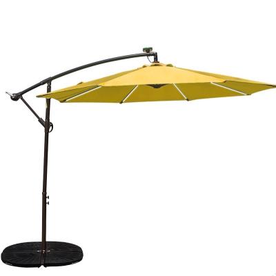 China 2.7m Outdoor Furniture Solar Led Parasol Sun Shade Cantilever Banana Hanging Umbrella for sale