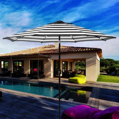 China Outdoor Parasol Patio Garden Solar Led Lamp Stand Umbrella Courtyard Umbrella for sale