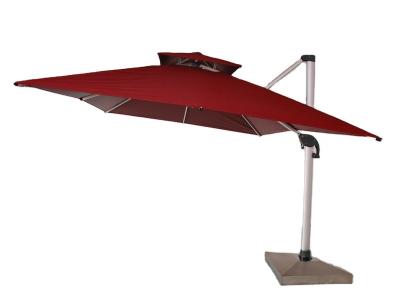 China 2022 Hot Selling Customized Outdoor Aluminium Overhanging Parasol Double Top Roma Umbrella for sale