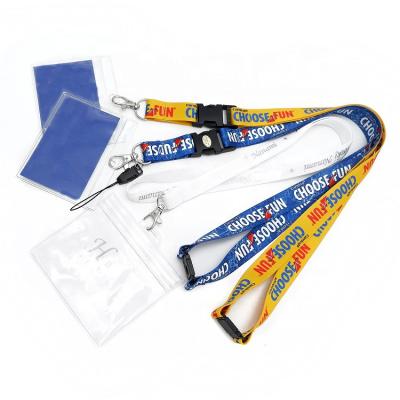 China Office Supplies Dye Sublimation Polyester Travel Lanyard For ID Holder With Logo for sale