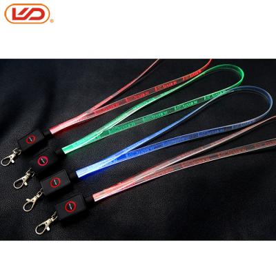 China Key Chain Laser Logo TPU Brand Glowing Multicolor Remote Control Led Flashing Flashing Lanyard With Clasp for sale