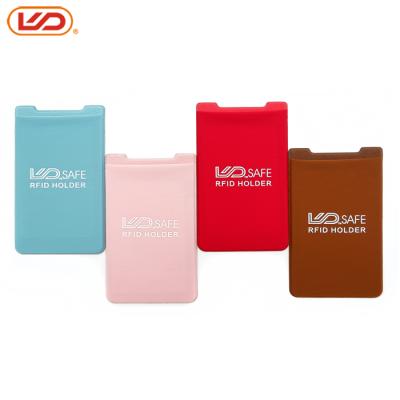 China Fashion Lycra Credit Card Holder Wallet 3M Adhesive Sticky Wallet Card Holder For Mobile Phone for sale