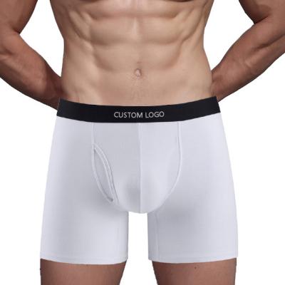 China High quality breathable cheap price boxer briefs mens underwear men pack cotton soft open fly long leg underwear for sale