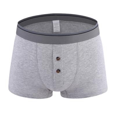 China Breathable Custom Your Own Brand Cotton Sexys Mens Underwear With Button Fly Boxers Briefs For Men for sale