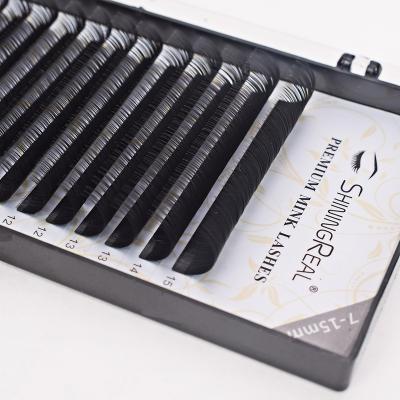 China SHININGREAL Logo Private Strand Cilios 16rows 7~15mm Length Mink Natural Mixed Premium Natural Individual Eyelash Extension for sale