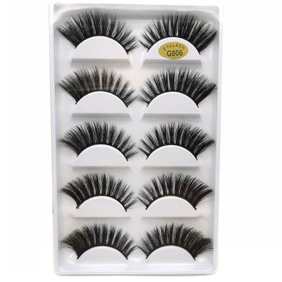 China G806 Natural Handmade Multi Layer 100% Mink Hair Eyelashes Thick Small MOQ 5 Pairs False Eyelashes Wholesale for sale