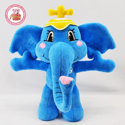 China Customizable Thailand Soft Toy Gift Toys Blue Elephant Plush Toy With Hat for sale