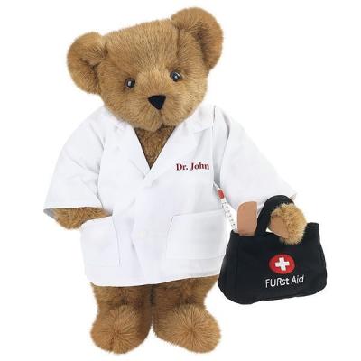 China Custom cute soft plush toy doctor teddy bear plush promotion gift, China plush toy teddy bear export for sale