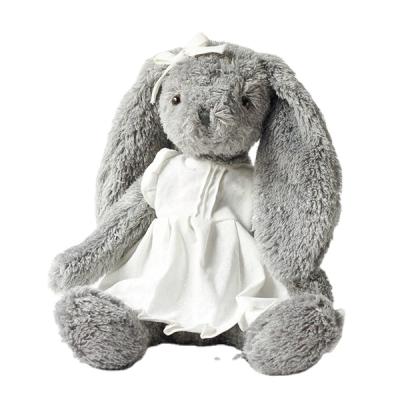 China 2021 Present Gray Rabbit Plush Toy Gift Easter Day Ear Plush Long Stuffed Soft Toy for sale