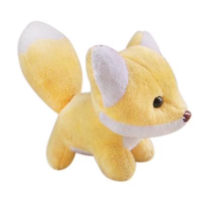 China Cute Fox Standing Toy Stuffed Animals Forest Animal 15cm Bright Yellow Color Plush Toy for sale