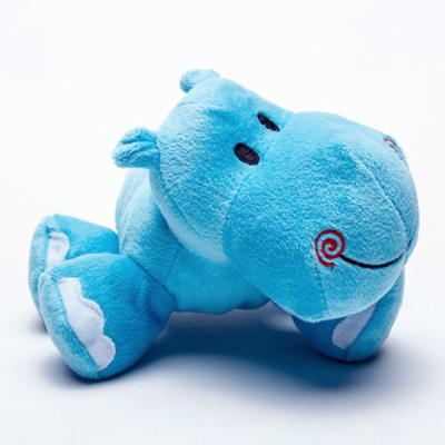 China Plush Kids Toys 25cm Length Cute Soft Blue Plush Smiley Hippo Stuffed Toy for sale