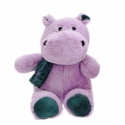 China Plush toy sound box, fabric for plush, purple plush hippopotamus for sale