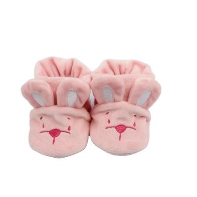 China Plush Girl Rabbit Shape Plush Shoes Winter Prewalker Newborn Baby Shoes for sale