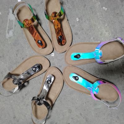 China Breathable Light Weight And Breathable Cork Flat Summer Quality Flip Collapses Marked Sandals for sale