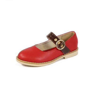 China Reputable Buckle Strap Kids Red Leather Princess Sandals Sweet Shoes Breathable For Girls for sale