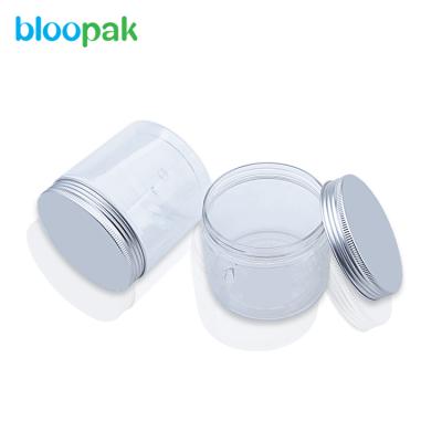 China Empty Canned Food 500ml Pet Wide Jar Packing Plastic Mouth Jar With Lid for sale