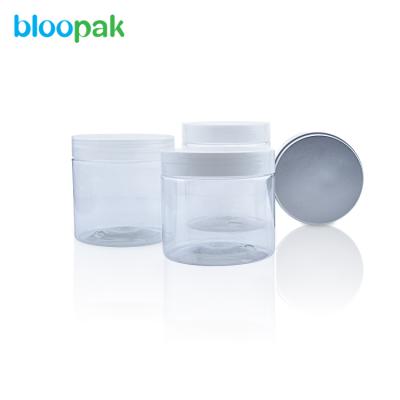 China Plastic Canned Food Round Pet Biscuit Jars With Lids 500ml Pet Screw Cap Jar for sale