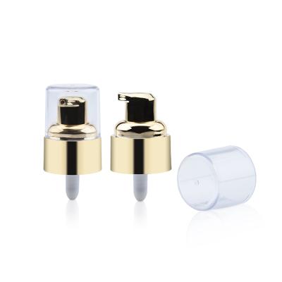 China Non Spill Cosmetic Treatment Pump Half Cap 20/410 Gold Lotion Cream Pump for sale