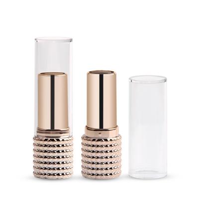 China Cosmetic Wholesale Empty Clear Gold Lipstick Tube Containers for sale