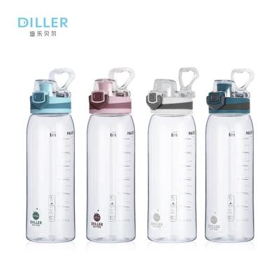 China PORTABLE Made in China Transparent Custom Silicone Food Handle Plastic Clear Gym Bottle for sale