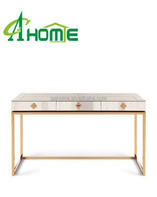 China Modern Flower Gold Knobs And Mirrored Frame Home Decor Stainless Steel Dressing Table Desk for sale