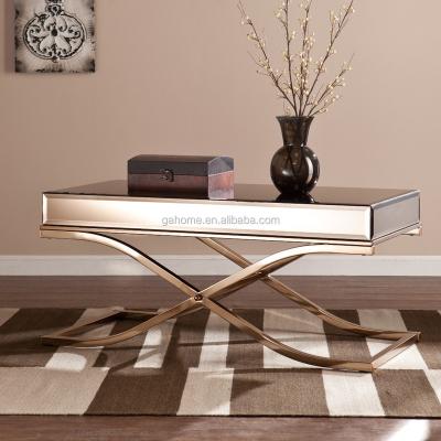 China Other success mirrored coffee table with stainless steel leg for living room for sale