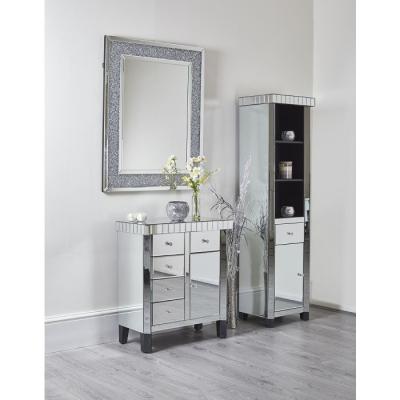 China Others High Quality Cheap 2 Door 2 Drawer With Mirrored Wardrobe Bedroom Furniture for sale