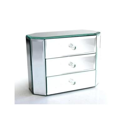 China Simple Silver Mirrored Storage Box / Rack Contract Jewelry Box With 3 Drawers For Accessaries for sale