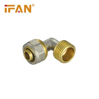 China Pex Ifan Pipe System Factory Directly Supply Wholesale Brass High Compression Pex Temperature Work Fit Male Elbow for sale