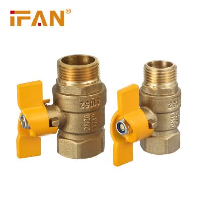 China Ifan High Performance High Performance Butterfly Valve General Brass Manual Butterfly Valve and Non-toxic Yellow Color Ball Valve for sale