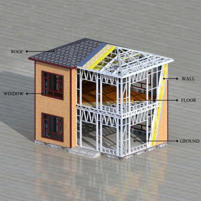 China Contemporary Luxury New Design Light steel villa Prefab House prefabricated villa for sale