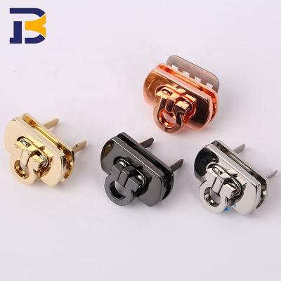 China Eco-friendly Custom High Quality Bag Parts Handbag Hardware Accessories Twist Lock Rectangle Turn Locks For Purse Handbags for sale