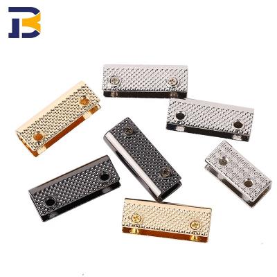 China Zinc Alloy Handbag Eco-friendly Hardware Strap Mounts 8 Colors 4 Size 20-25-34-38mm Decoration End Tail Clips With Screws for sale