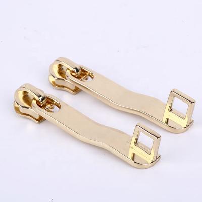 China Durable Low MOQ Alloy Metal Leather Zipper Puller Nickel Free Zipper Slider For Suitcase Luggage Bags for sale