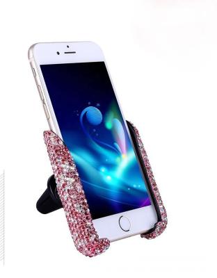 China Crystal Rhinestone Car Holder Cell Phone Holder Fashion Luxury Mobile Smart Car Holder Universal Dashboard Phone Holder Mount for sale