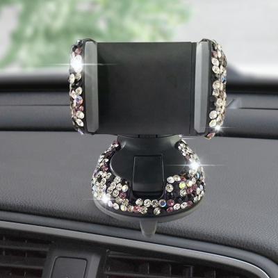 China Mobile car phone holder 360 degree rotation for car air vent clip for car dashboard auto with rhinestone accessories for sale