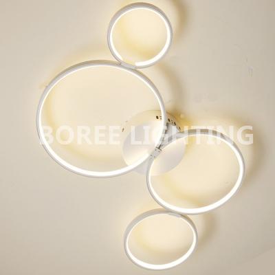 China 4 Rings Nordic European Style Led Ceiling Lamp White Color for sale