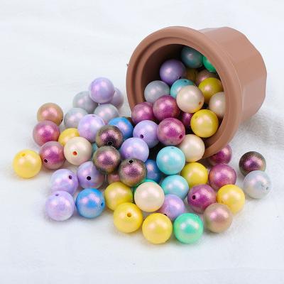 China Baby teething oil free silicone beads food grade 12mm 15mm 19mm printing bpa focal round silicone beads chewable for pens for sale