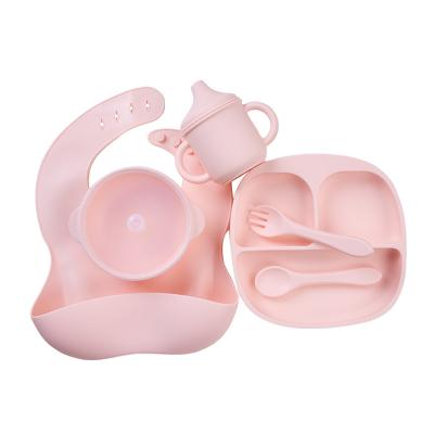 China Customized BPA Free Food Grade BPA Free Suction Bowl Set Products Newborn Baby Feeding Plate Baby Feeding Set Silicone for sale