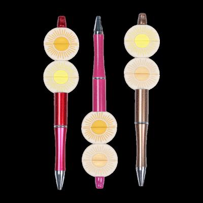 China Baby Teething Focal Silicone Beads Sun Round New Products Bpa Free Character Focal Beads For Pen Making for sale